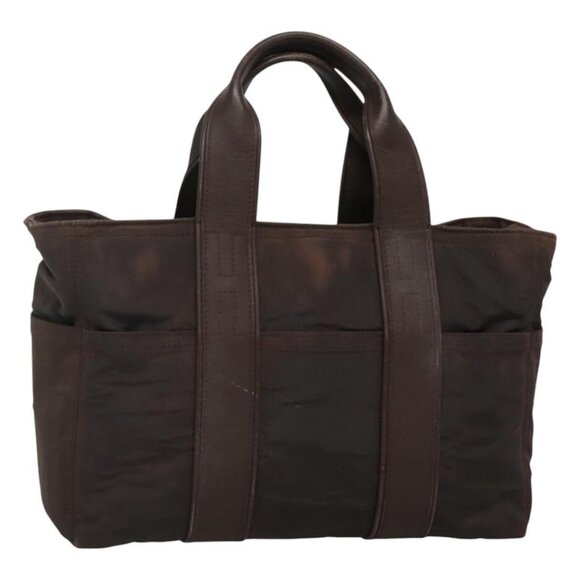 HERMES Acape Luco PM Hand Bag Nylon Brown - Picture 1 of 16
